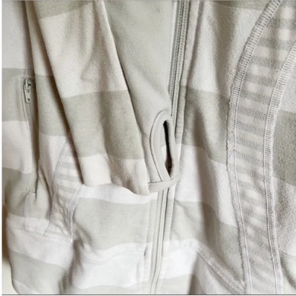 Lululemon Stride jacket white silver spoon wide multi stripe zip up - Picture 3 of 9